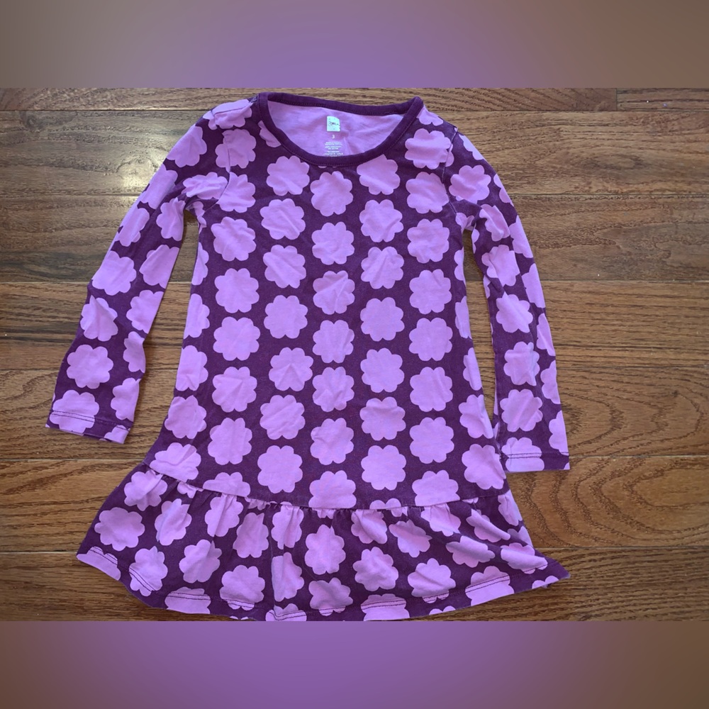 Tea Collection Purple Long Sleeve Crew Neck Sundress